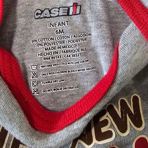 Case International Baby Boy Long Sleeve The New Man Of The Farm Bodysuit 6 Mos - Picture 3 of 4